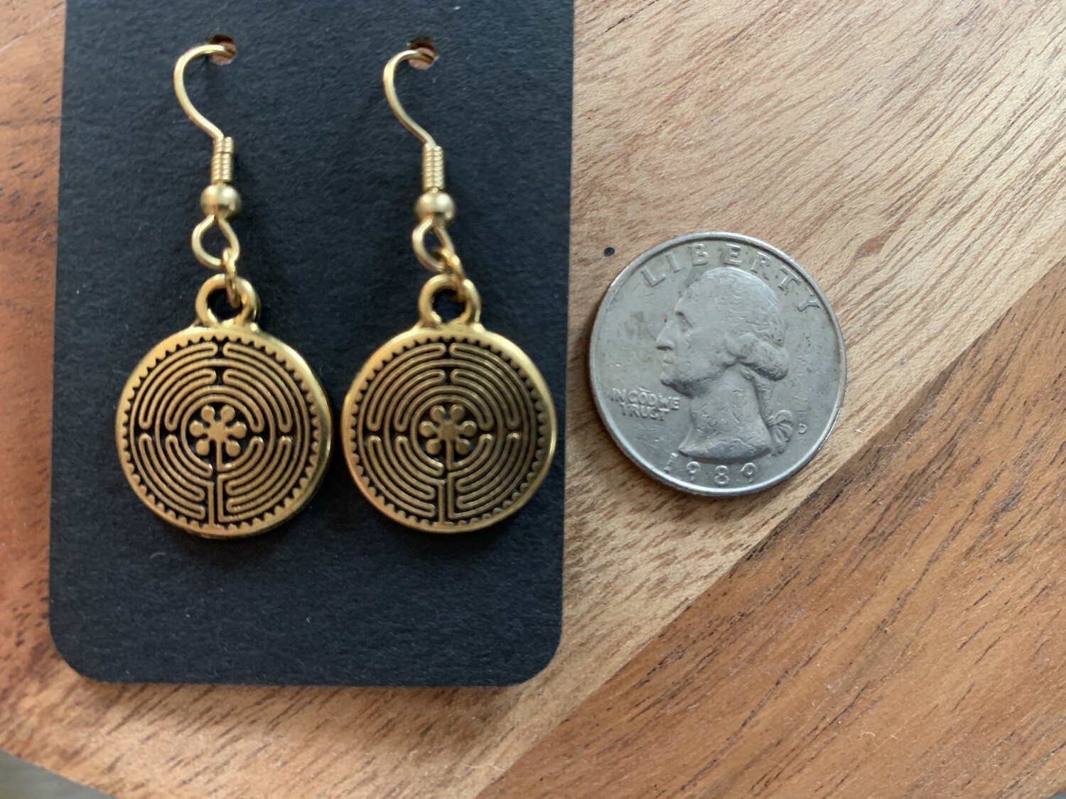 Earrings: Double sided Chartres - gold plated