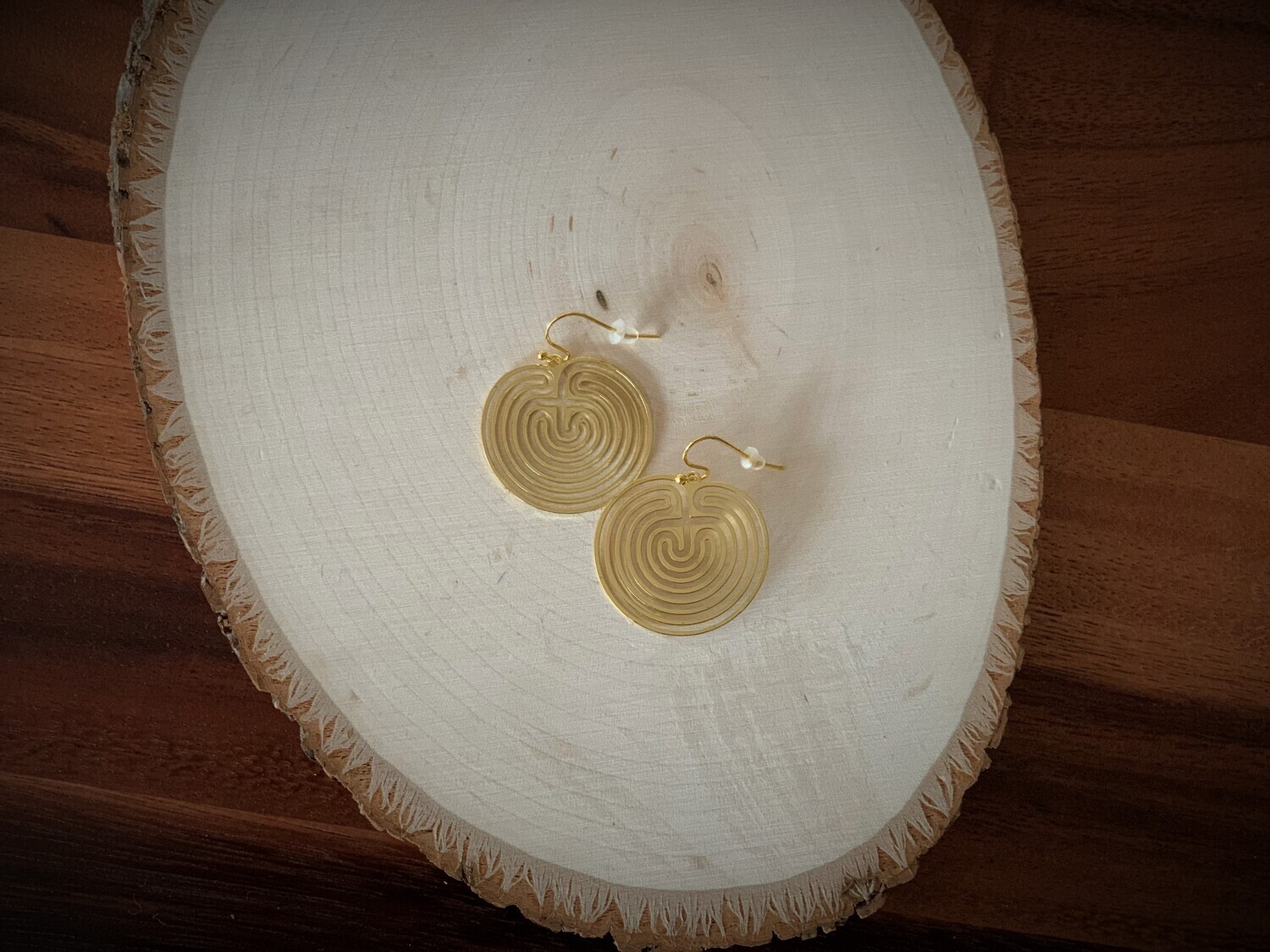 Earrings: Gold Plated Labyrinth