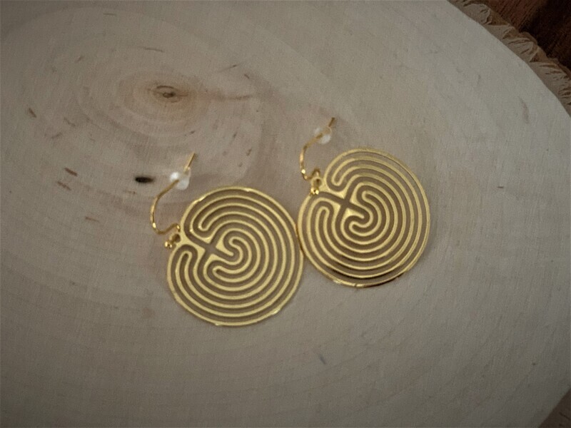 Earrings: Gold Plated Labyrinth