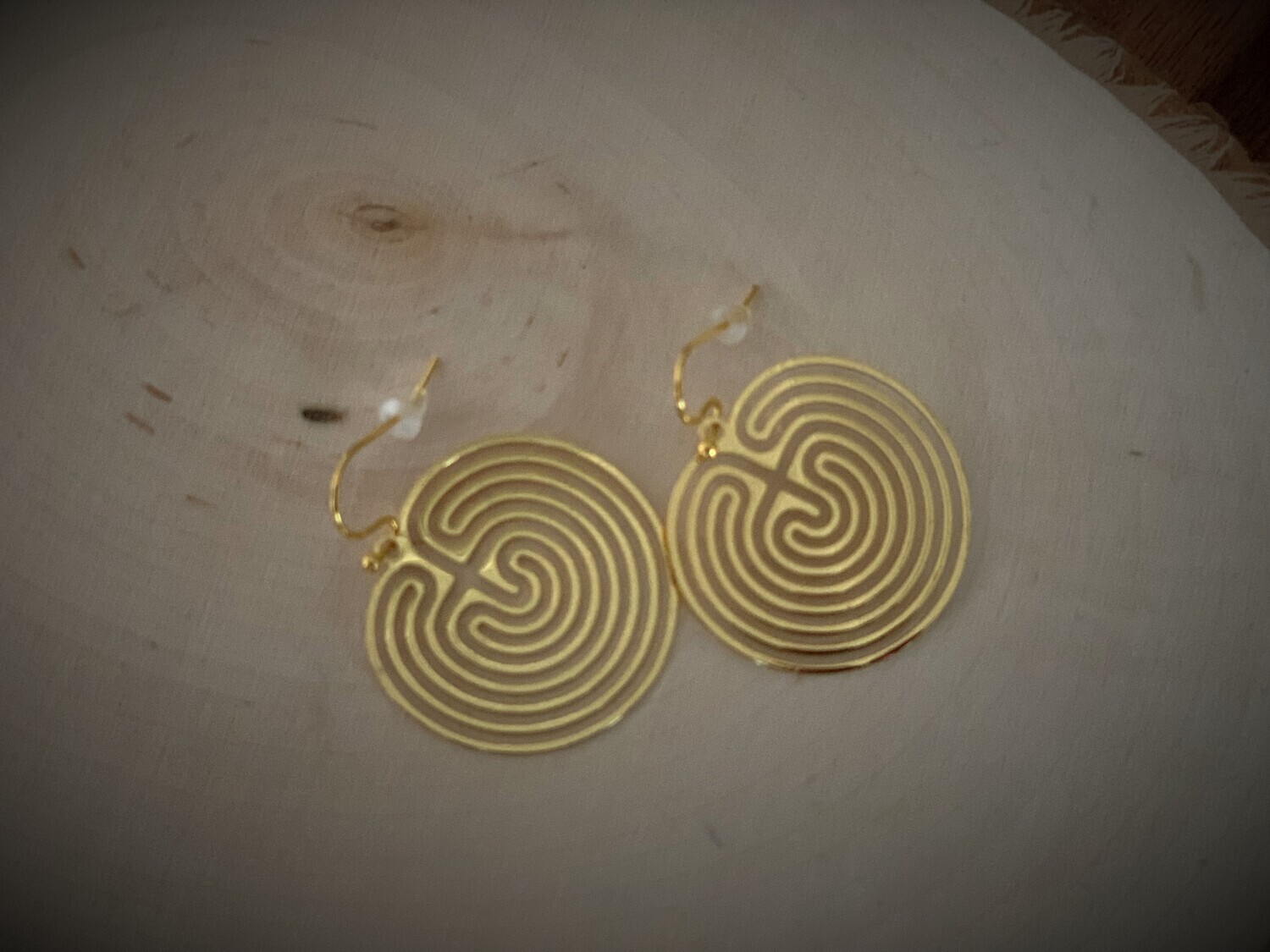 Earrings: Gold Plated Labyrinth