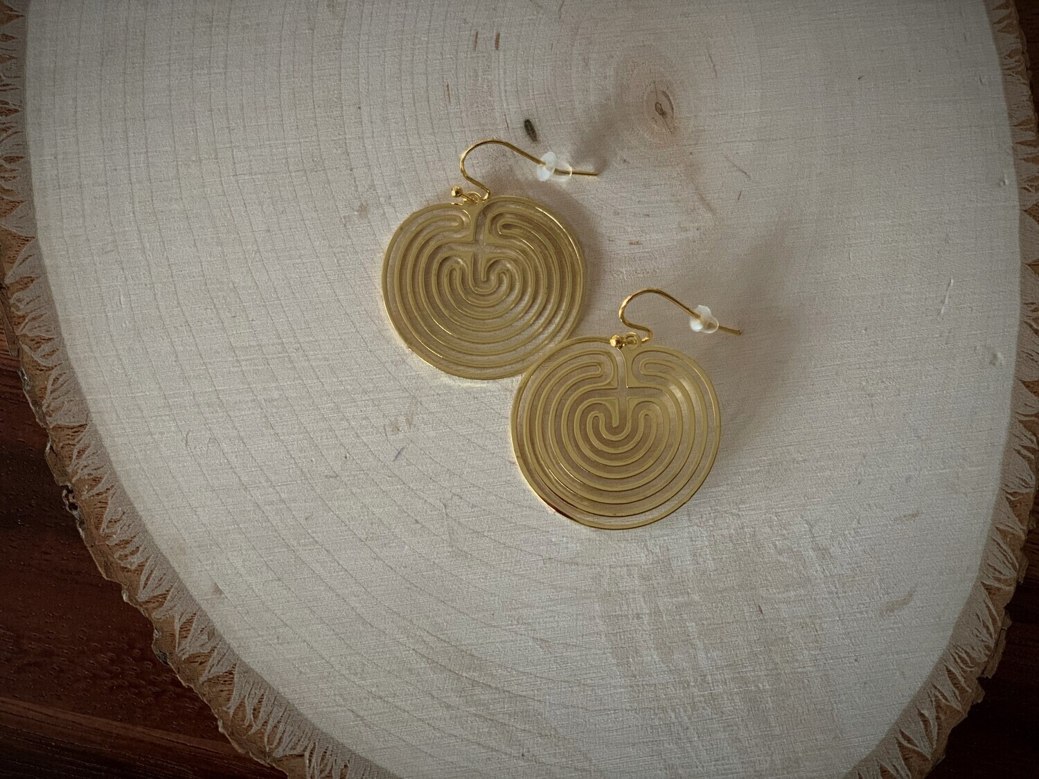 Earrings: Gold Plated Labyrinth
