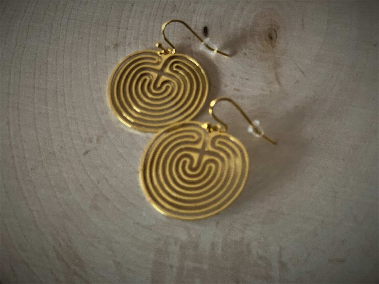 Earrings: Gold Plated Labyrinth