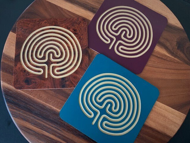 Acrylic Classical Labyrinth - GOLD PATH | 6-inch