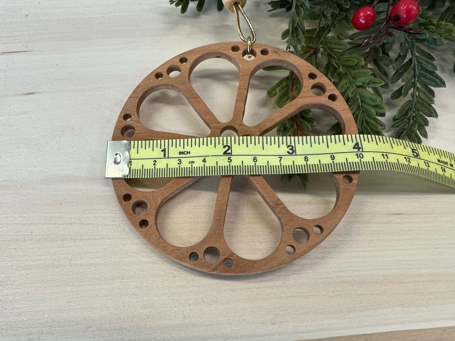 *Holiday Wood Ornament - Rose Window (8 pane)