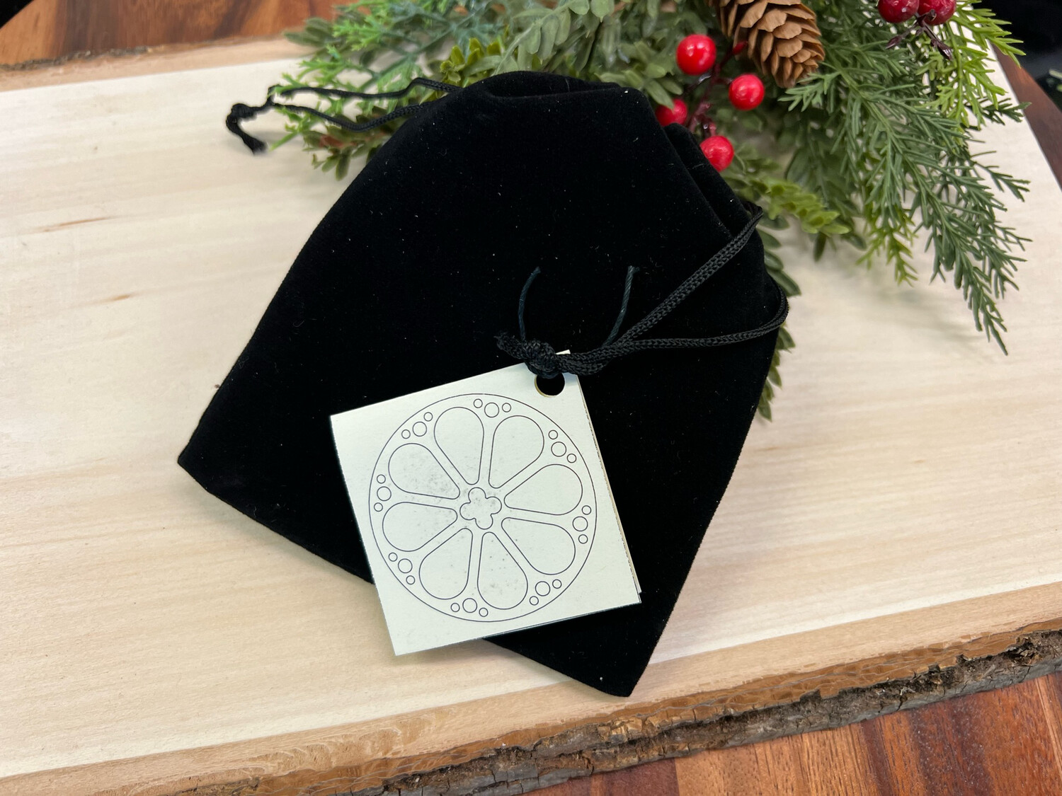 *Holiday Wood Ornament - Rose Window (8 pane)