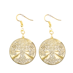 Earrings: Gold Plated Tree of Life