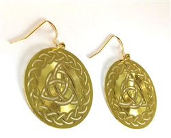 Earrings: Gold Plated Celtic Triquetra