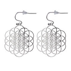 Earrings: Silver Plated Expanded Seed of Life