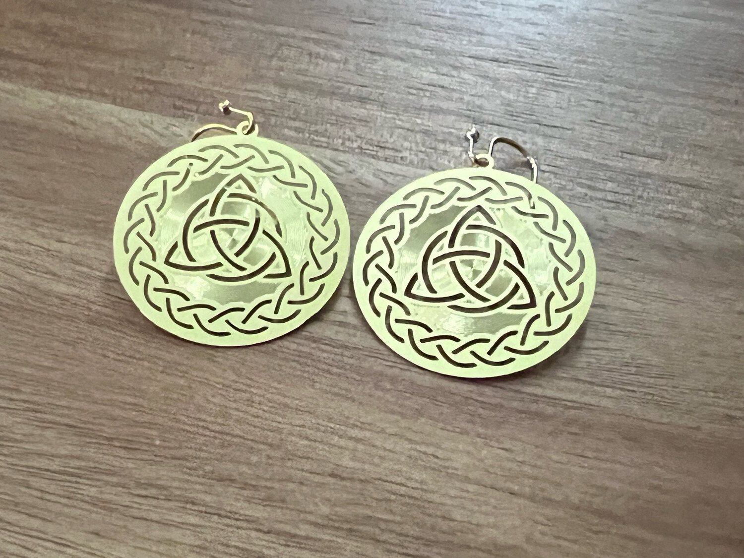Earrings: Gold Plated Celtic Triquetra