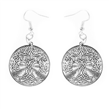 Earrings: Silver Plated Tree of Life