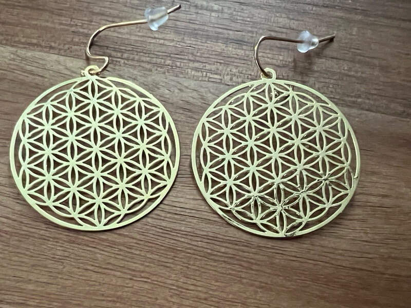 Earrings: Gold Plated Flower of Life