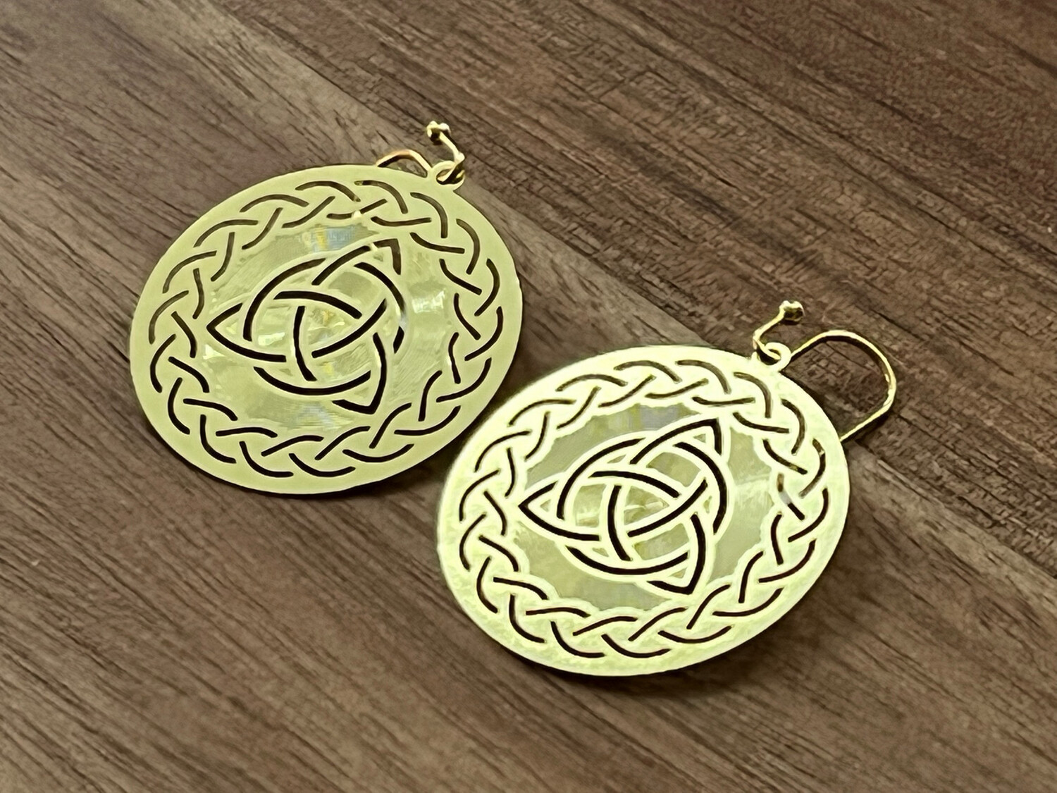Earrings: Gold Plated Celtic Triquetra