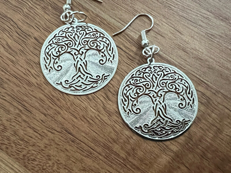 Earrings: Silver Plated Tree of Life
