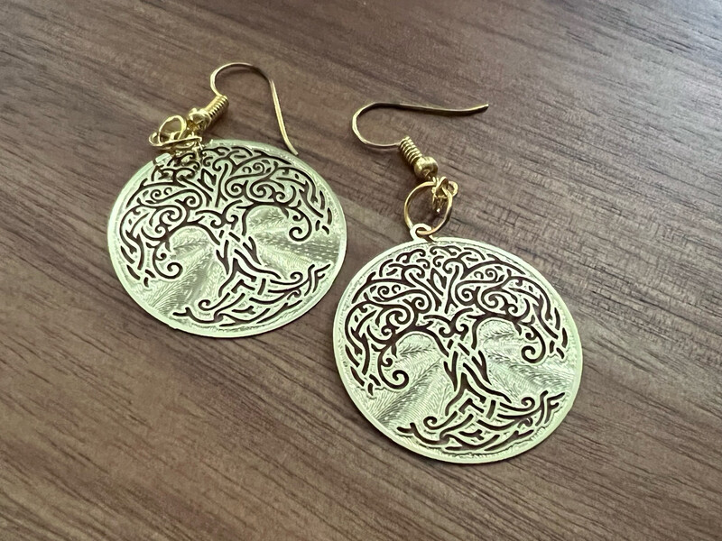 Earrings: Gold Plated Tree of Life