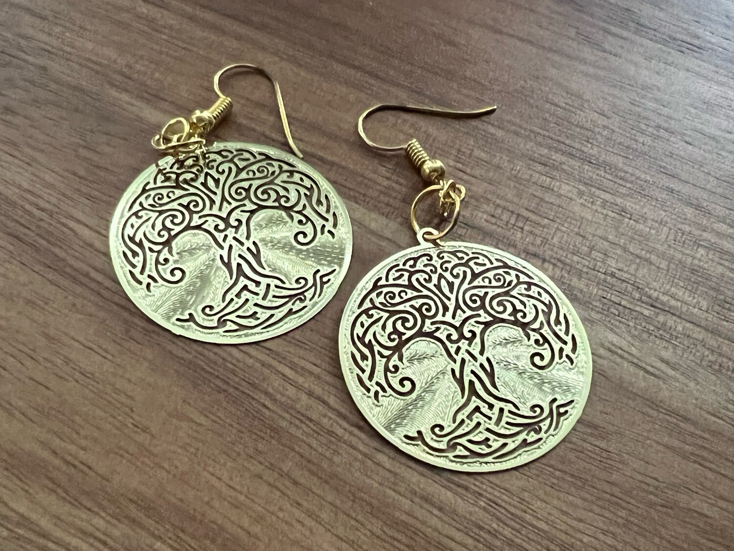 Earrings: Gold Plated Tree of Life