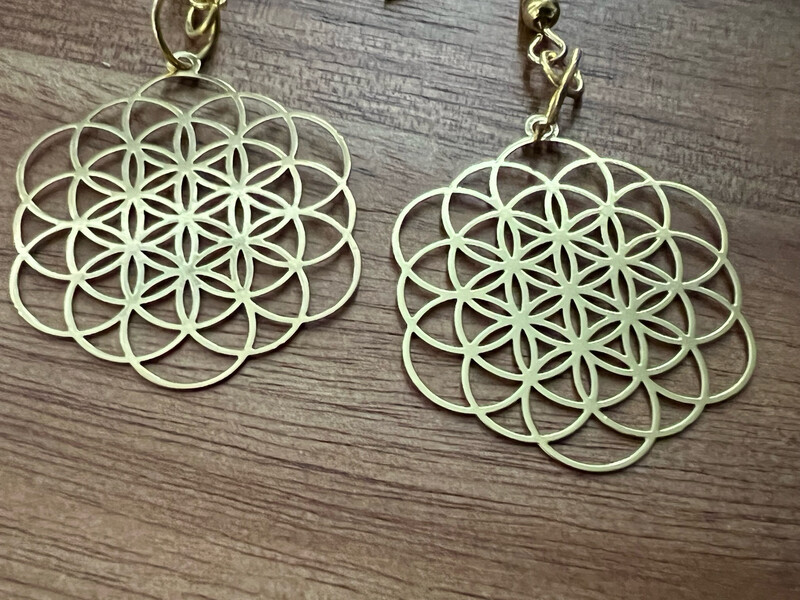 Earrings: Gold Plated Expanded Seed of Life