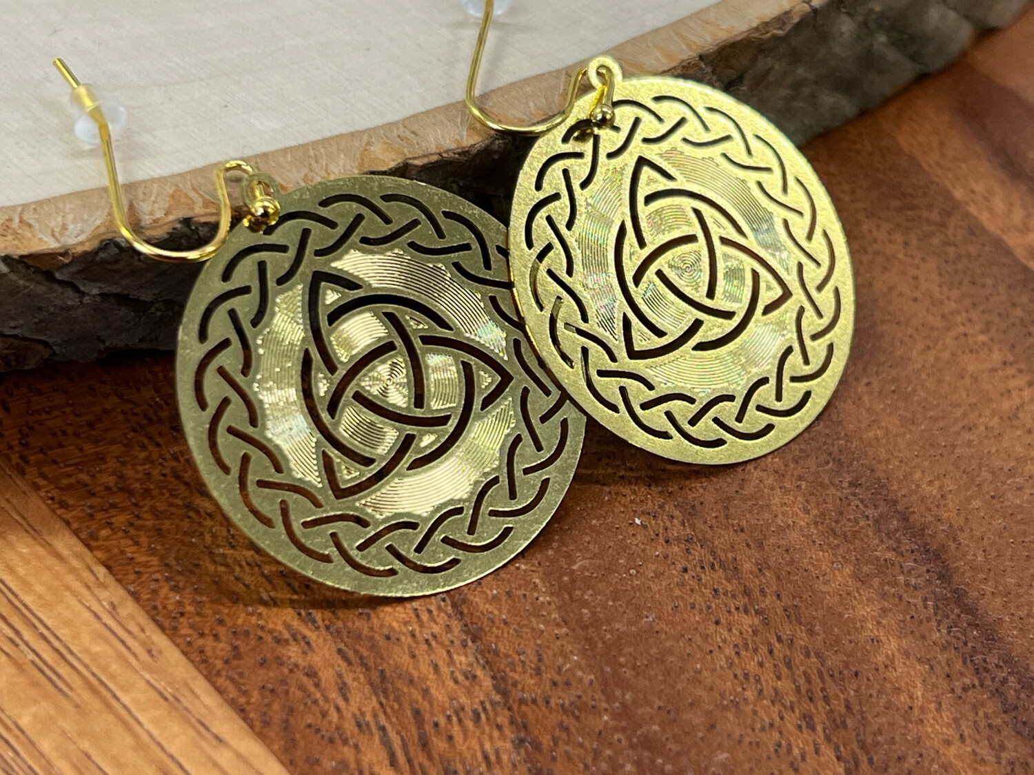 Earrings: Gold Plated Celtic Triquetra