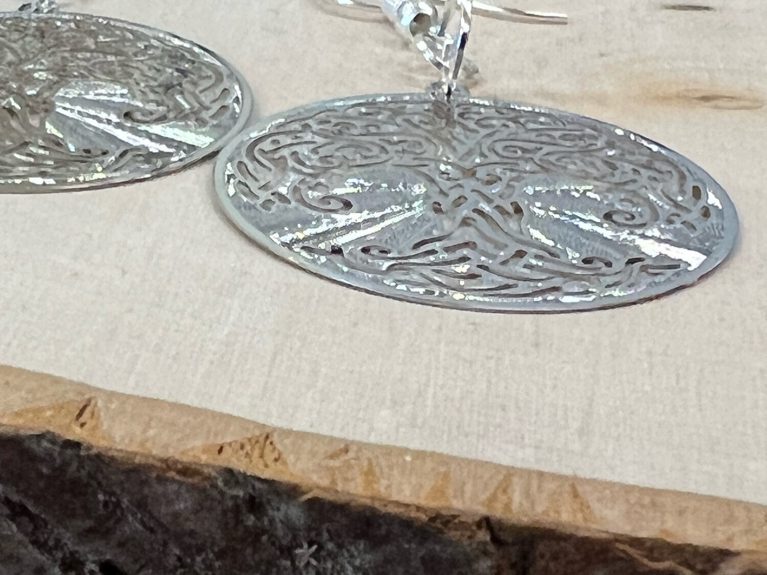 Earrings: Silver Plated Tree of Life