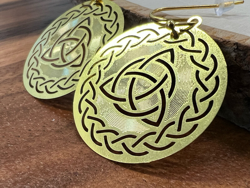 Earrings: Gold Plated Celtic Triquetra