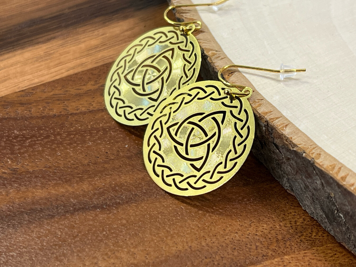 Earrings: Gold Plated Celtic Triquetra