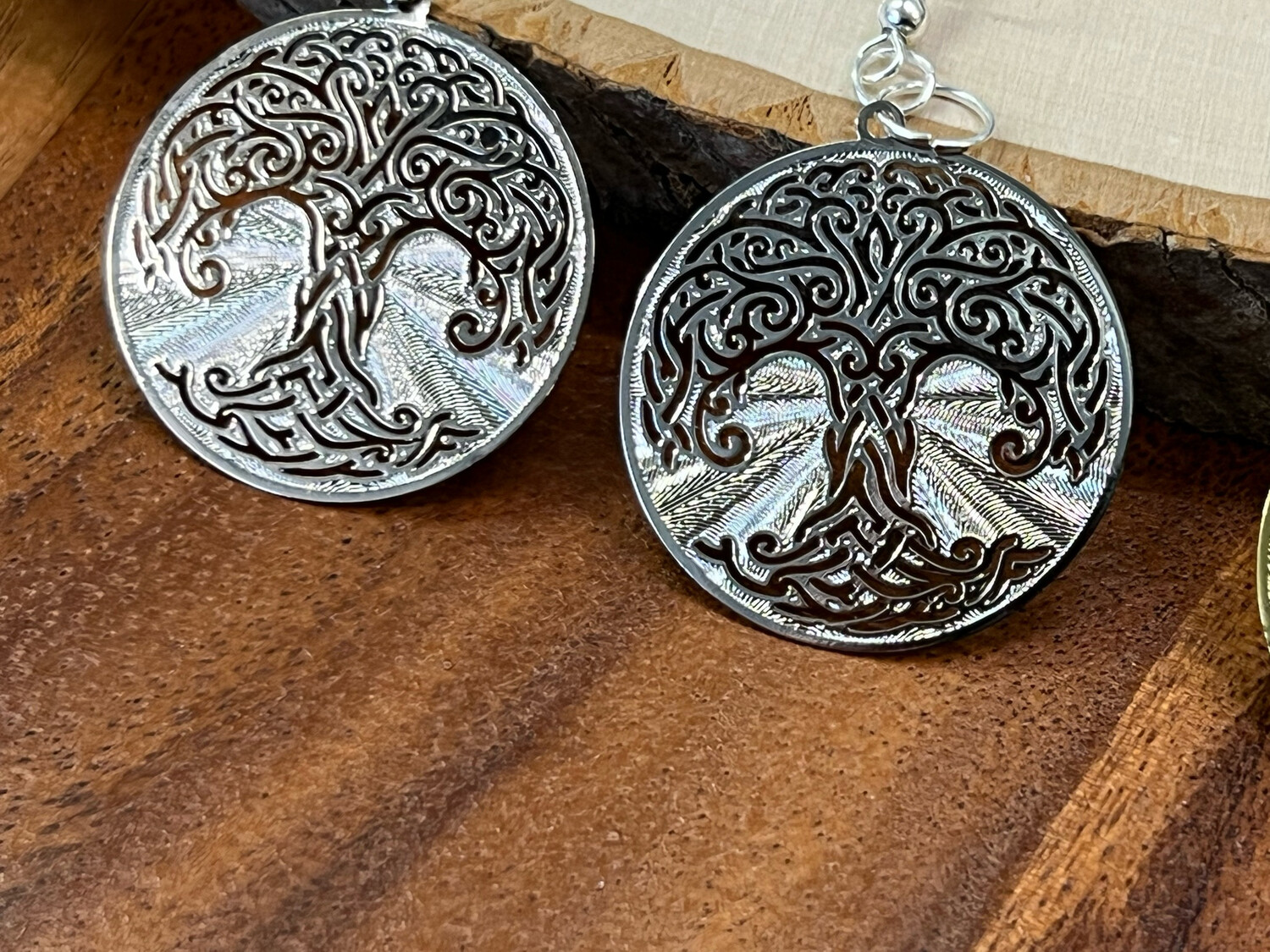 Earrings: Silver Plated Tree of Life