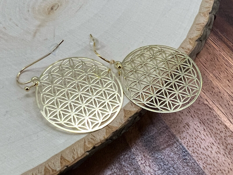 Earrings: Gold Plated Flower of Life