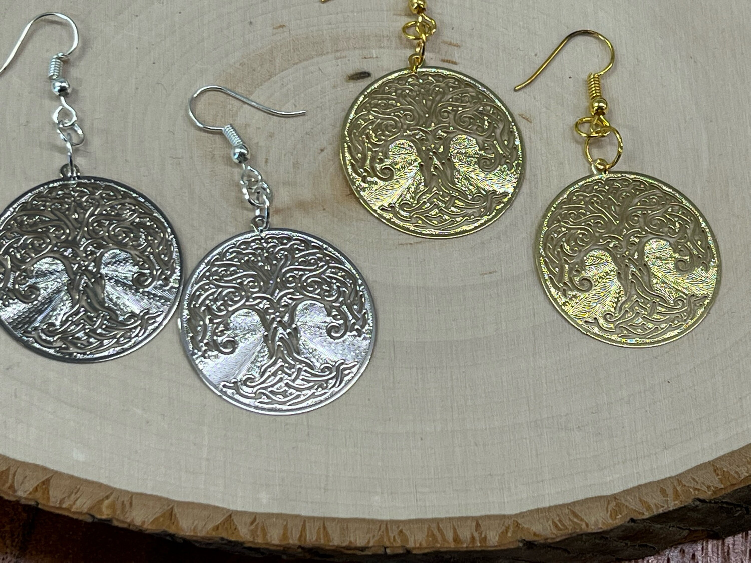 Earrings: Silver Plated Tree of Life