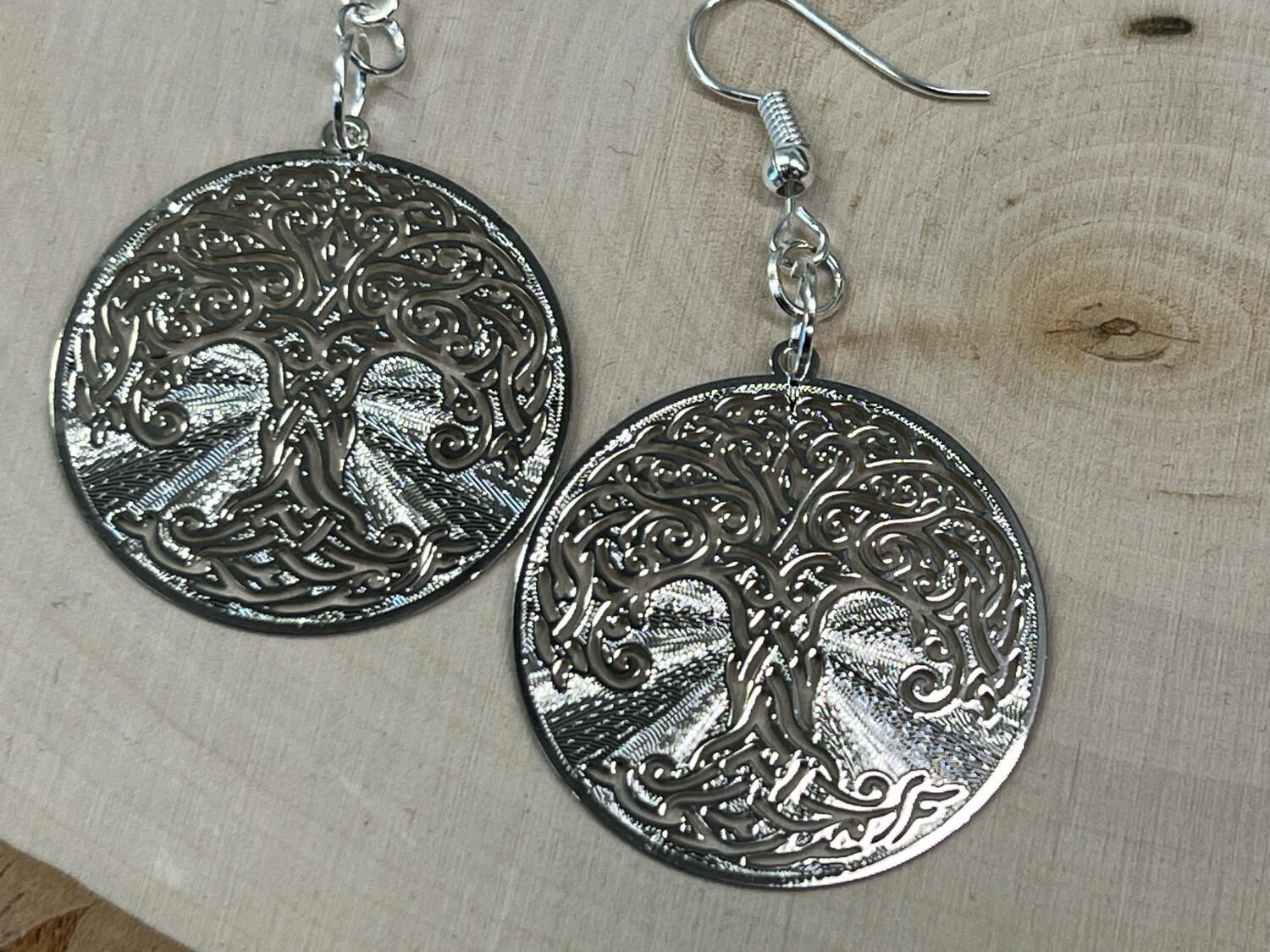 Earrings: Silver Plated Tree of Life