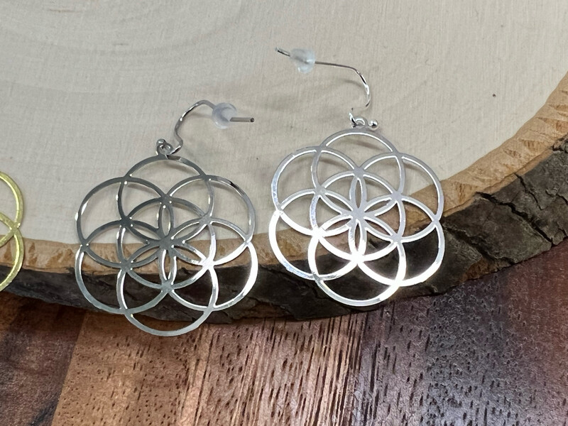 Earrings: Silver Plated Seed of Life