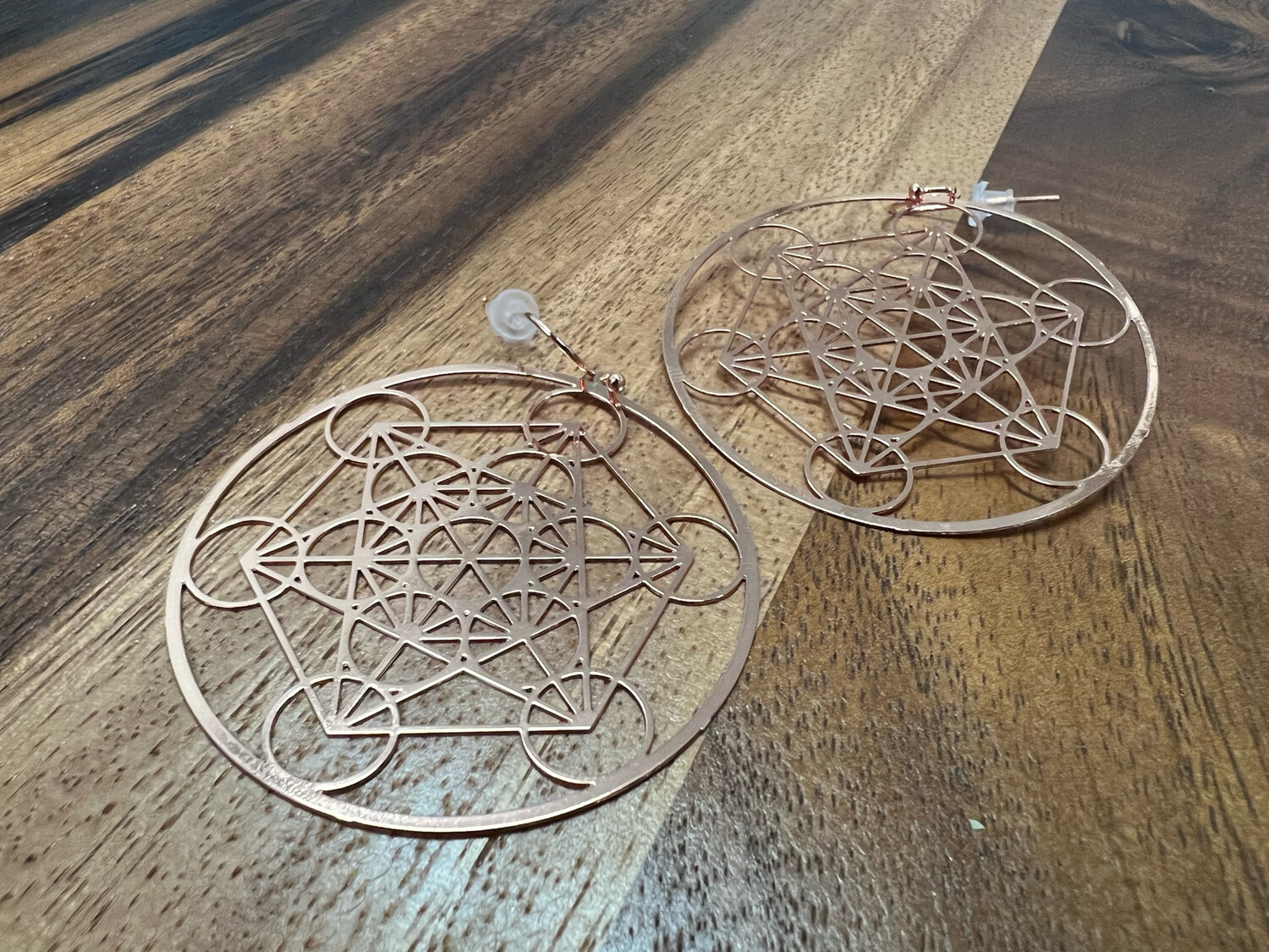 Earrings: Metatron's Cube (Copper Plated)