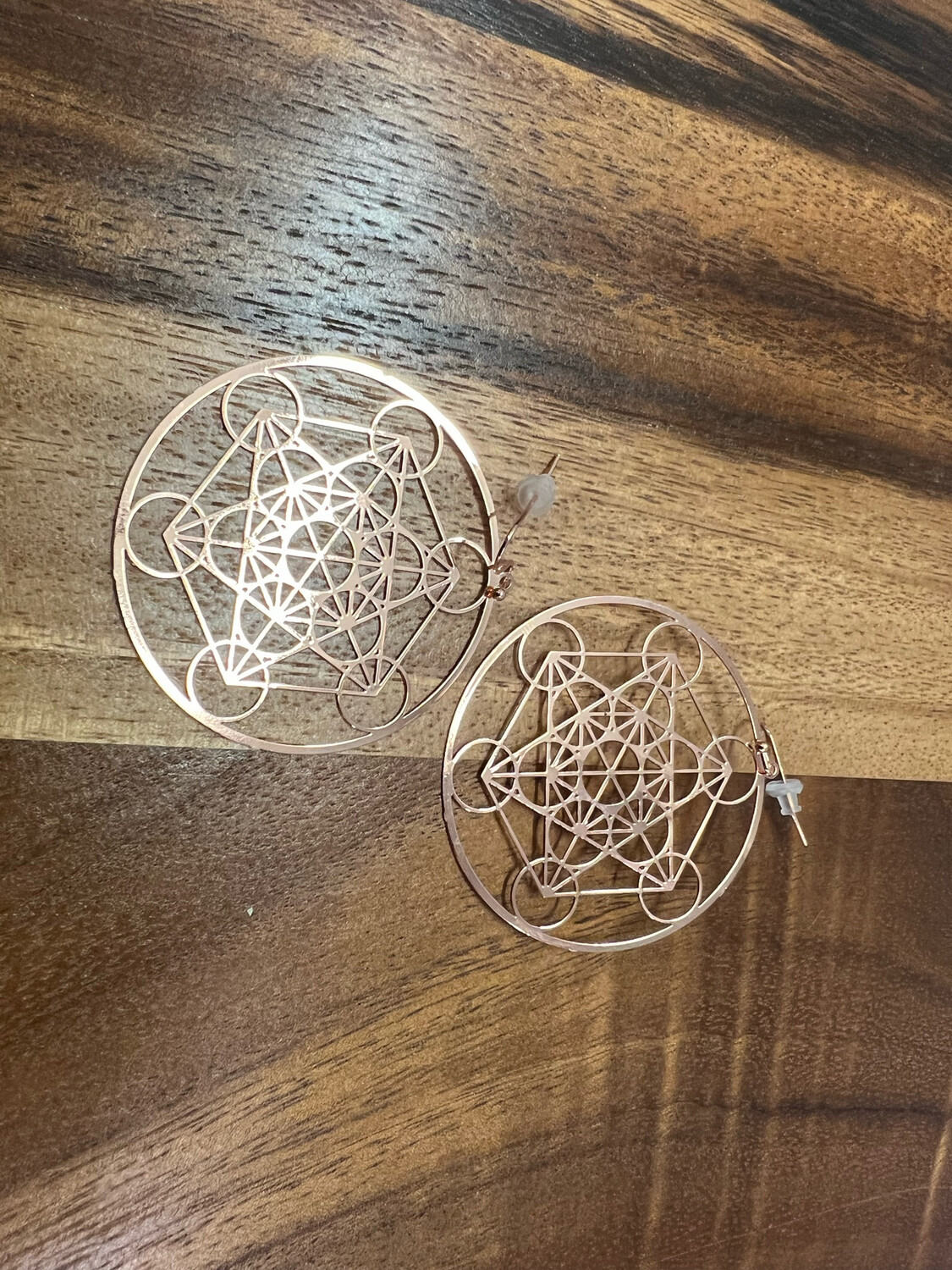 Earrings: Metatron's Cube (Copper Plated)