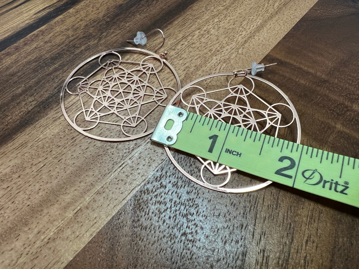 Earrings: Metatron's Cube (Copper Plated)