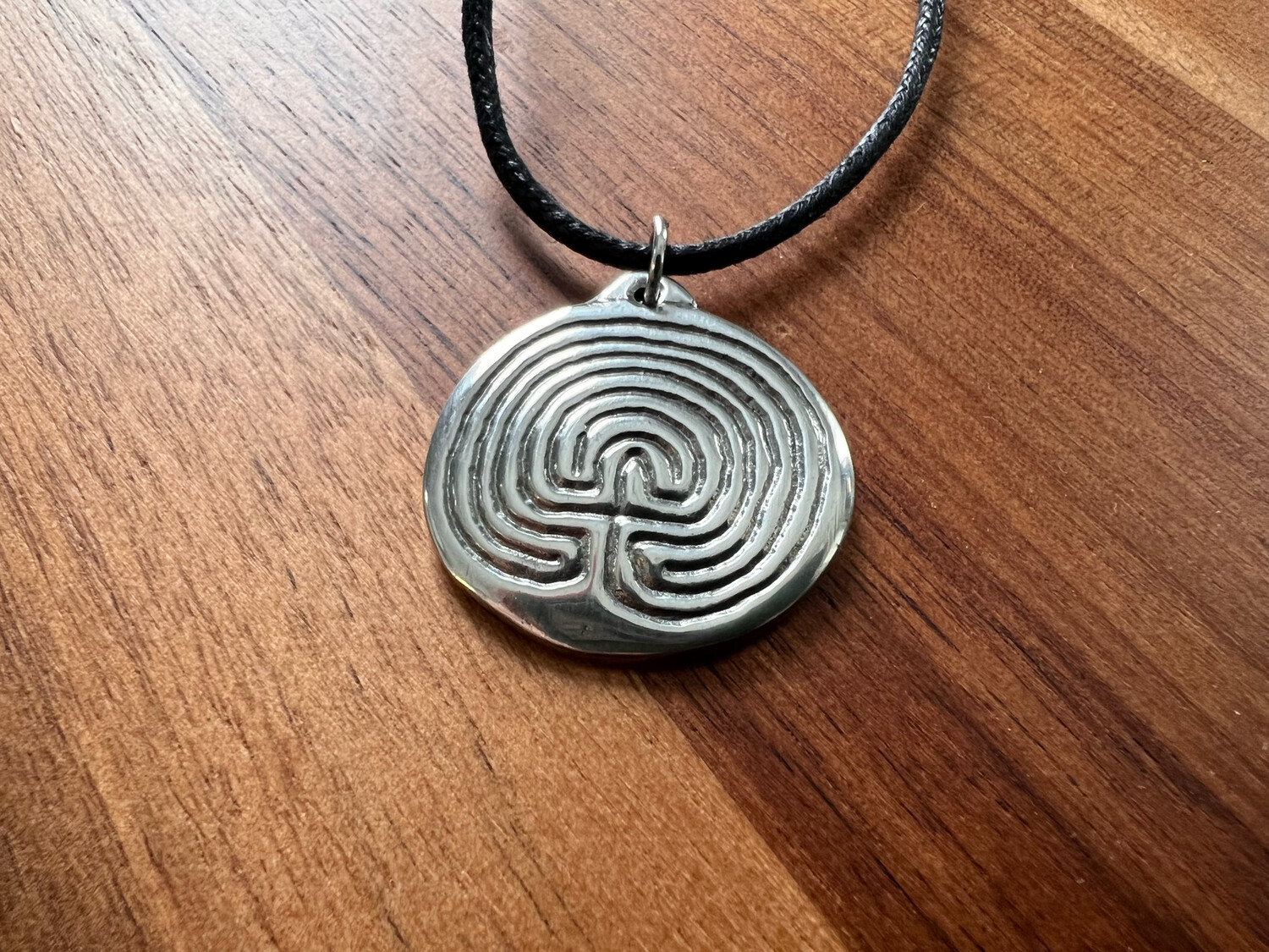 Necklace: Hand Poured Pewter Classical Labyrinth