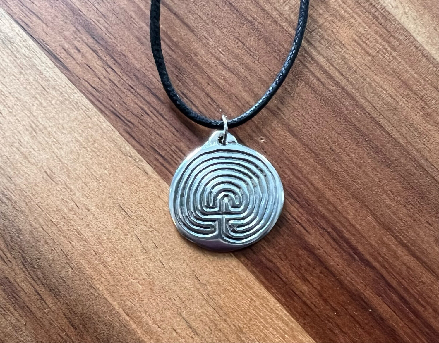 Necklace: Hand Poured Pewter Classical Labyrinth