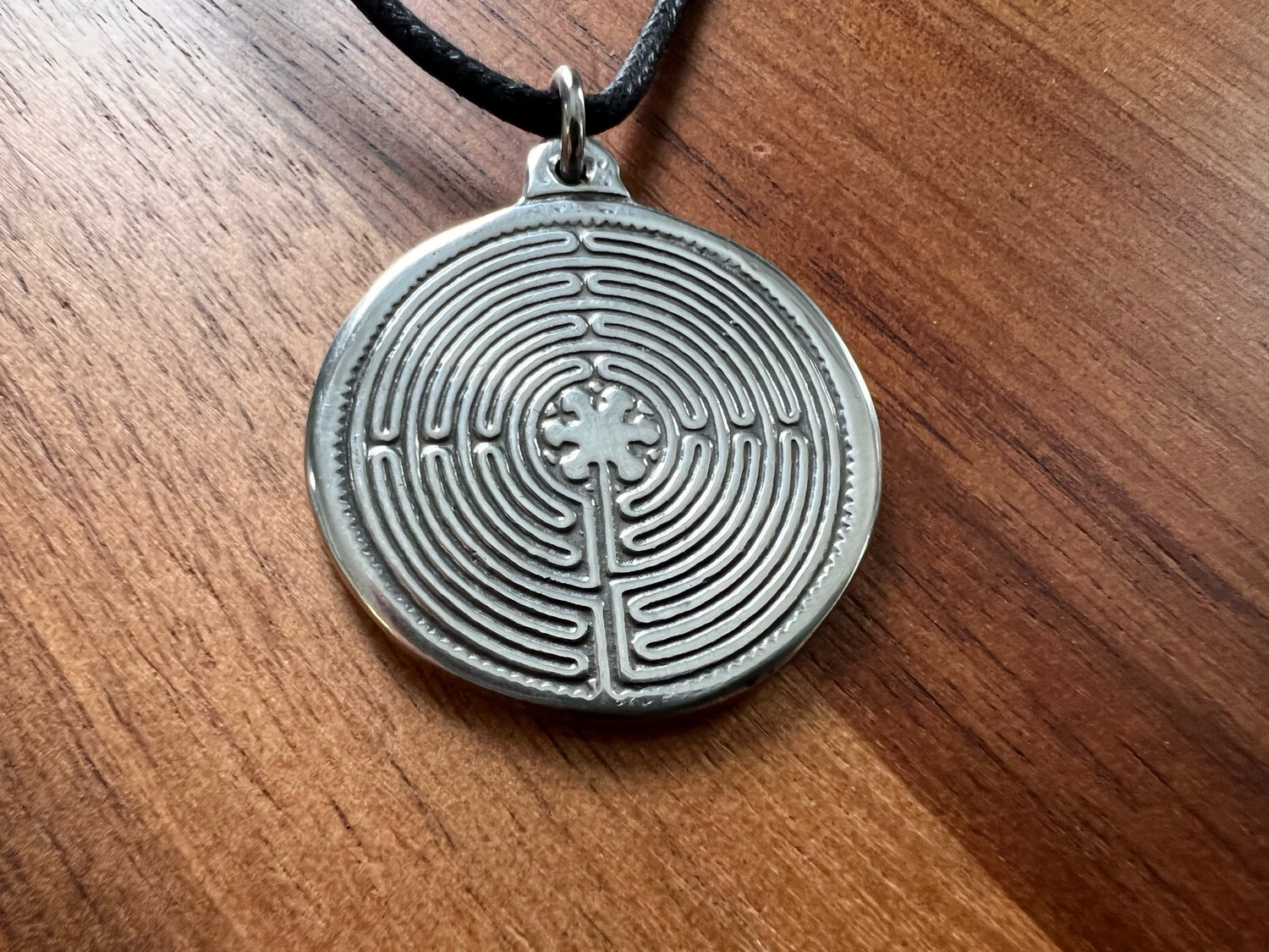 Necklace: Hand Poured Pewter Chartres Labyrinth