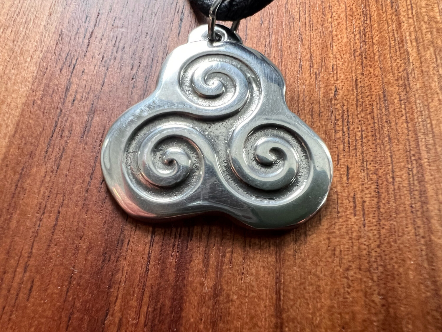Necklace: Hand Poured Pewter Triple Spirals