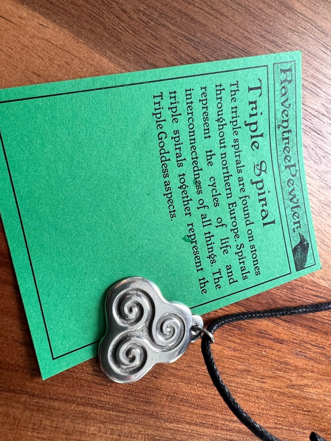 Necklace: Hand Poured Pewter Triple Spirals