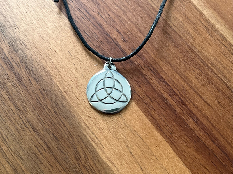 Necklace: Hand Poured Pewter Trinity Knot / Triquetra