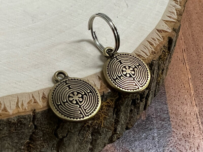 Keychain Embellishment: Double Sided Labyrinth (Antique Bronze) Keychain Embellishment: Double Sided Labyrinth (Antique Bronze)