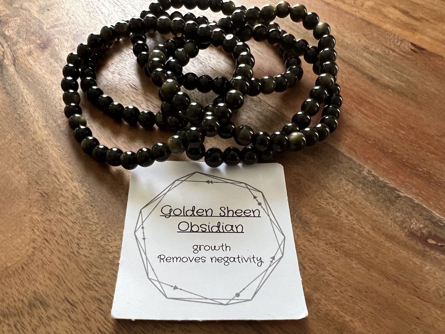 Stone Bracelet - Golden Sheen Obsidian