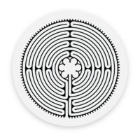 Sticker (Small) - Chartres Labyrinth | Transparent Background