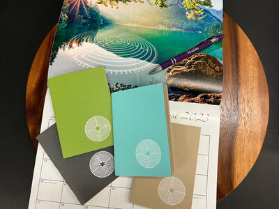 Pocket Journals | with White Hand Foiled Labyrinth