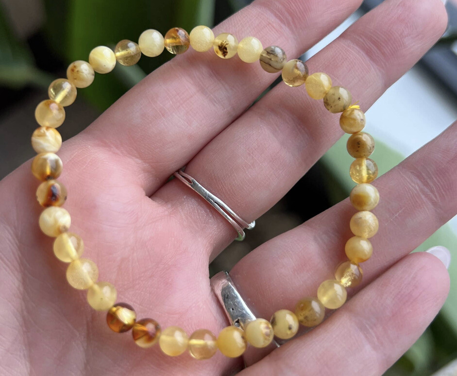 Stone Bracelet - Amber | 4mm