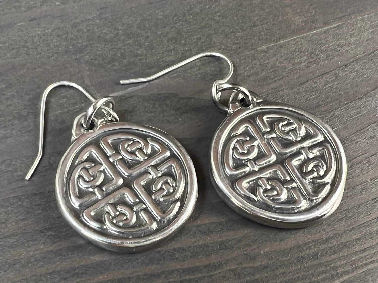 Earrings: Hand Poured Pewter Celtic Harmony Knot