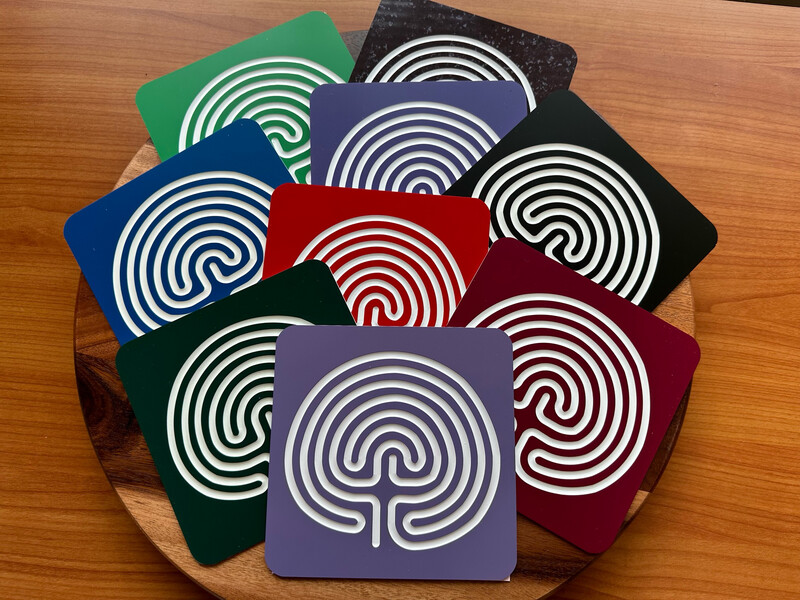 Acrylic Classical Labyrinth -  WHITE PATH | 6-inch