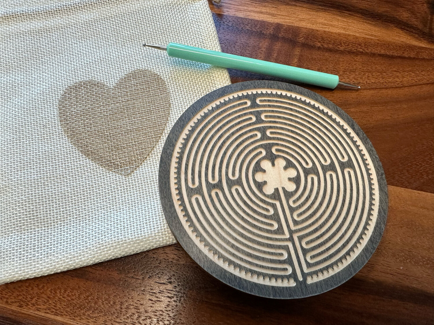 Mini Chartres Labyrinth | Maple Wood | 4.5-inch