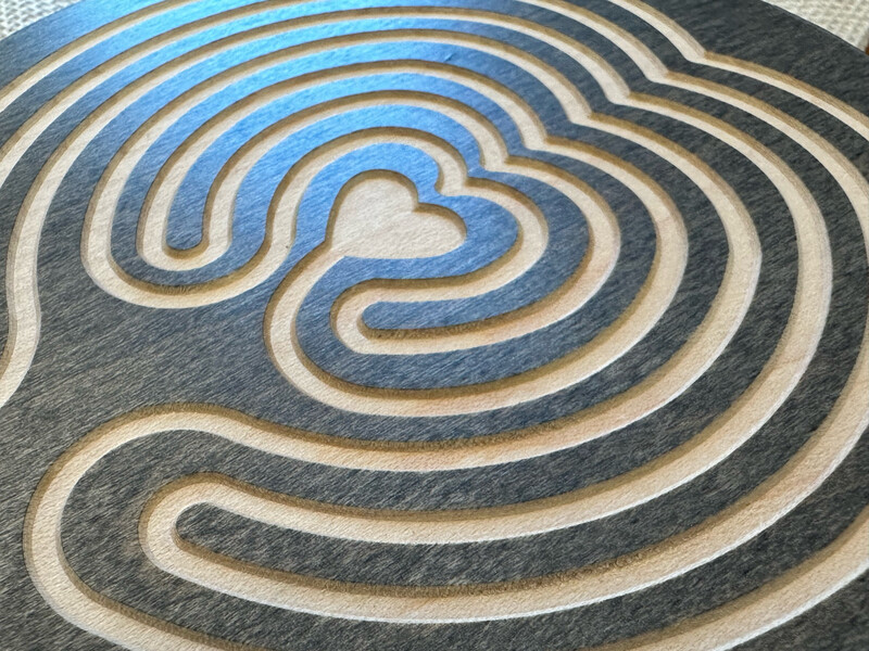 Mini Heart of Peace Labyrinth #1 | Maple Wood | 4.5-inch