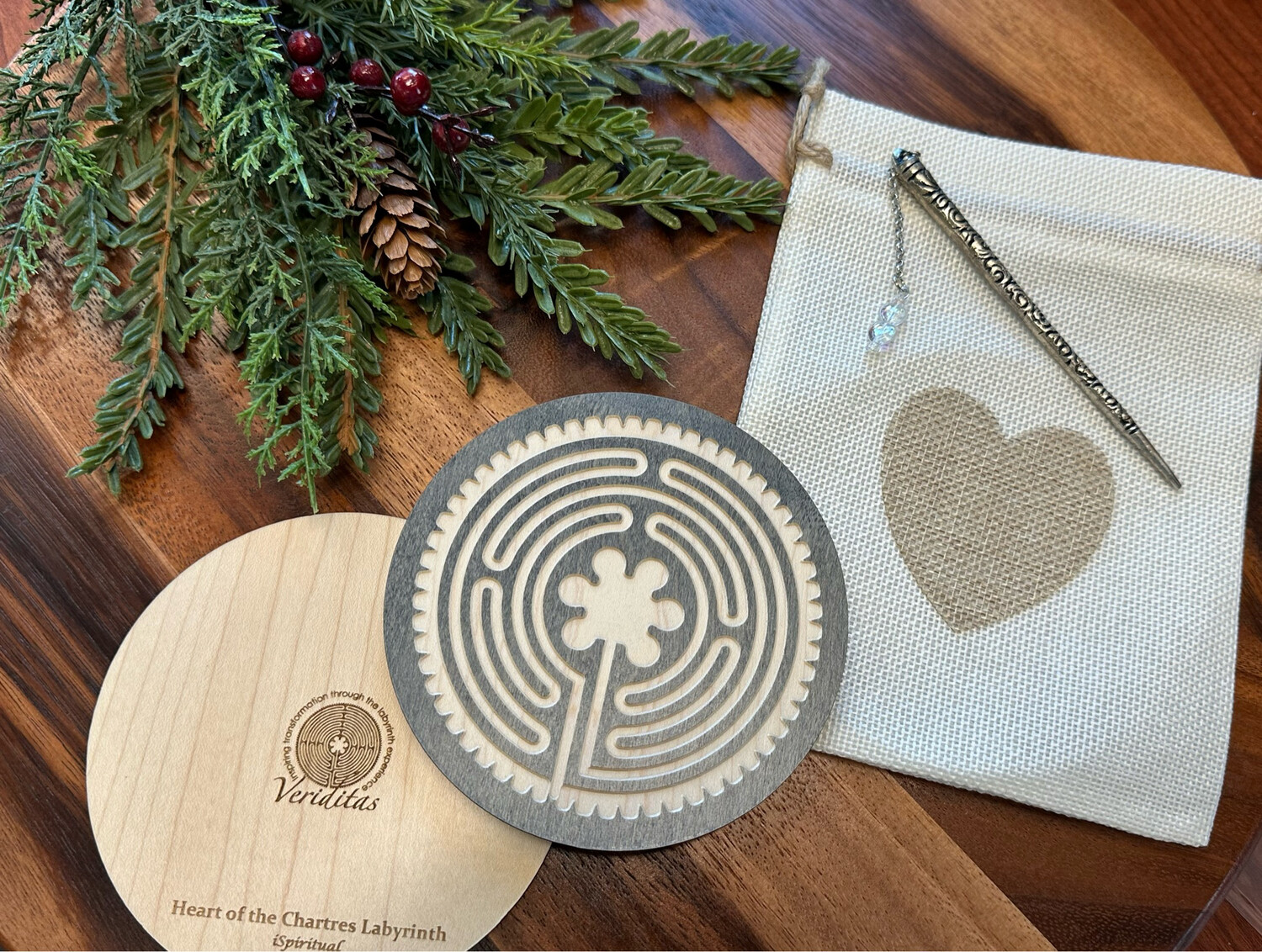 Mini Heart of Chartres Labyrinth | Maple Wood | 4.5-inch