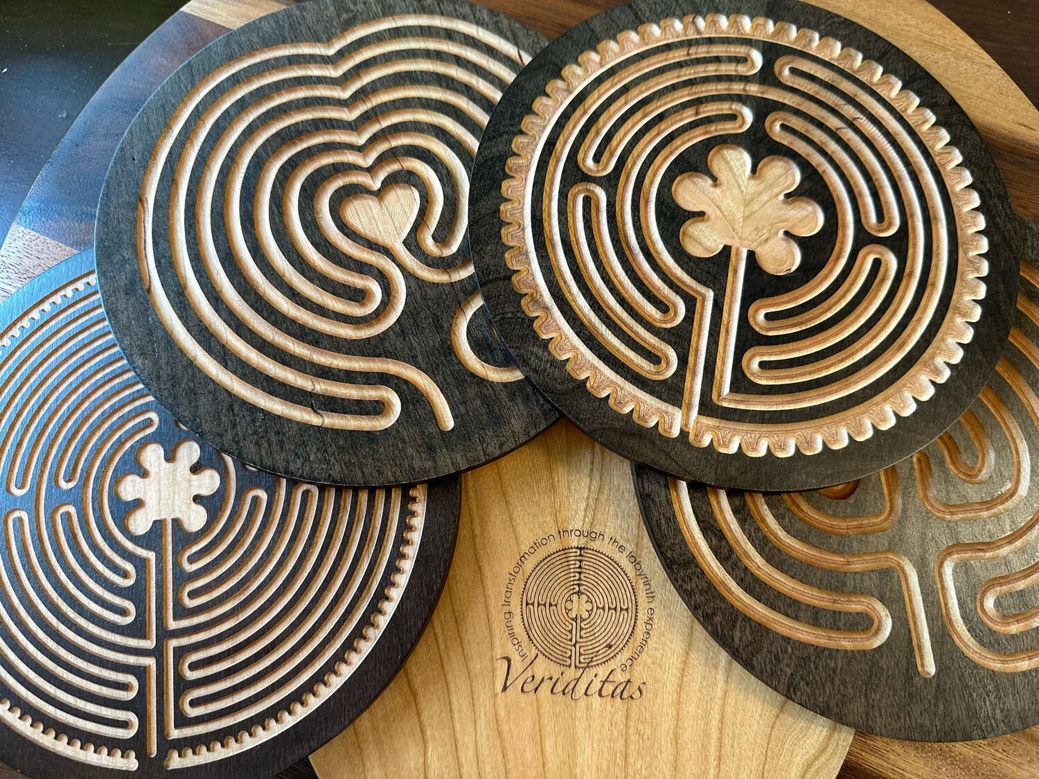 Heart of Chartres Labyrinth (Cherry Wood | Stain) | 7-inch