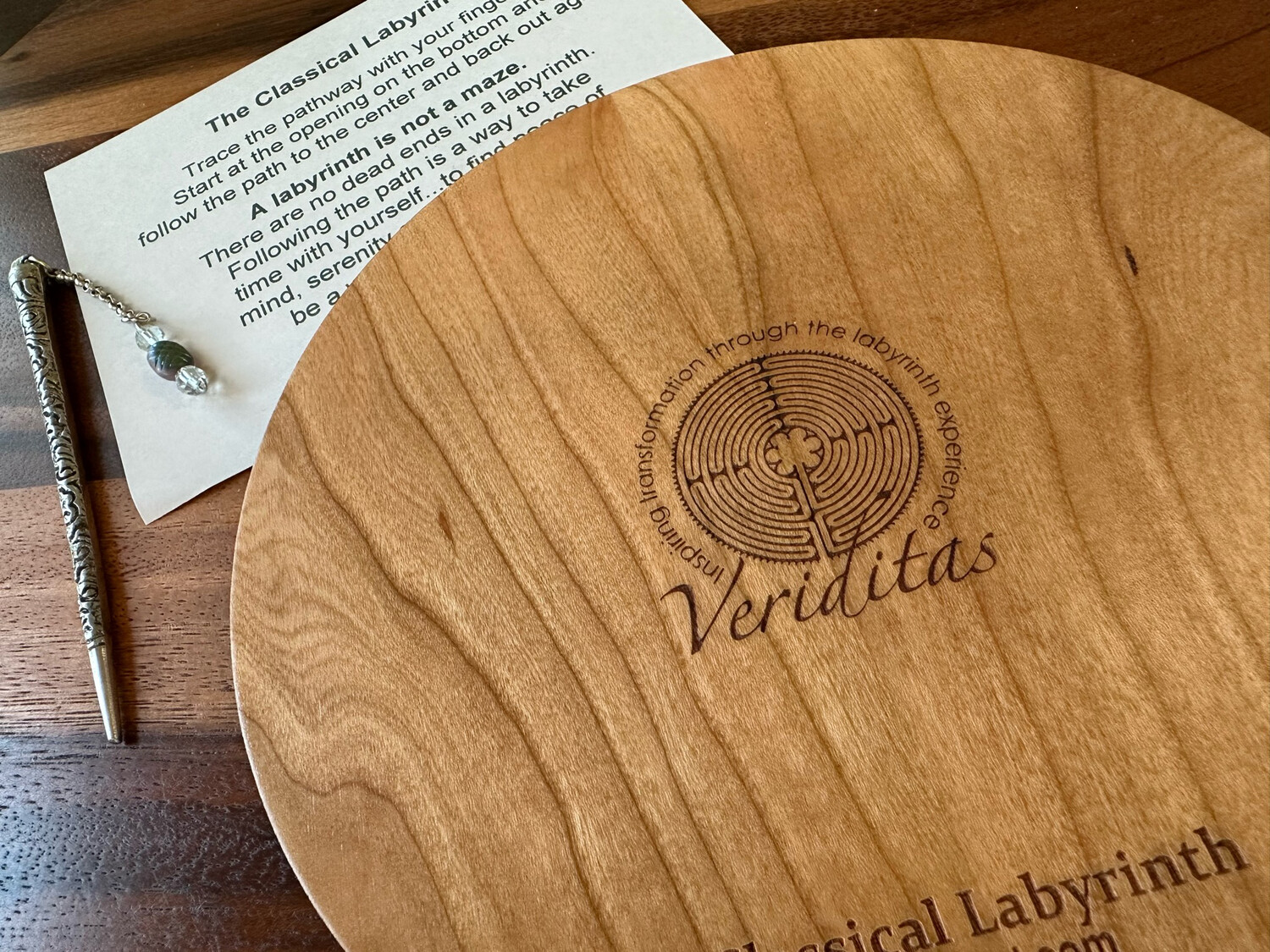 Heart of Chartres Labyrinth (Cherry Wood | Stain) | 7-inch